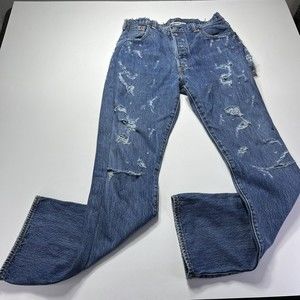 SAMARIA LEAH Women’s Levi's 501 Jeans 28x30 Distressed Denim Redone Levi's 501